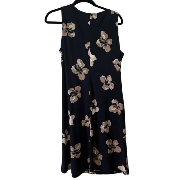 Tommy Hilfiger Women's Navy Blue Stretch Work Shift Dress Floral Print Size 10 - Picture 6 of 8